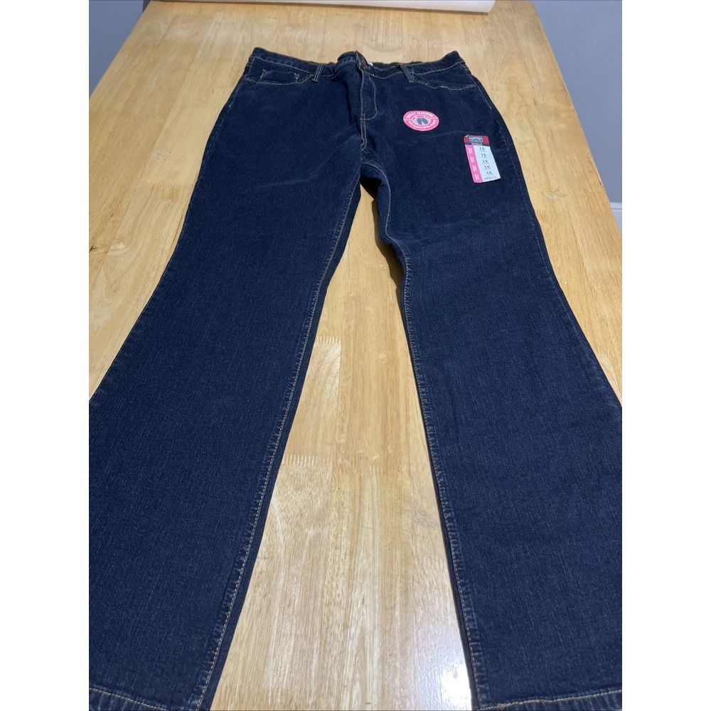 Signature by Levi's Jeans Women 16 Blue At Waist Bootcut Straight Dark Wash